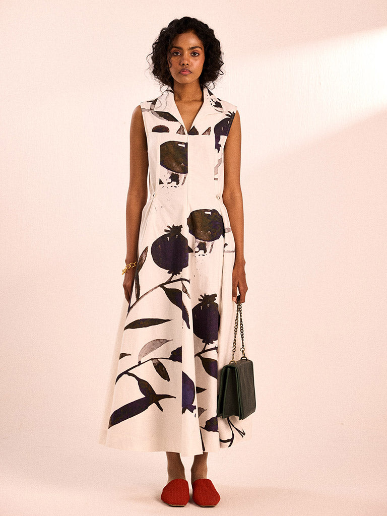 cotton ink dress Hand Block Printed Cotton Dress