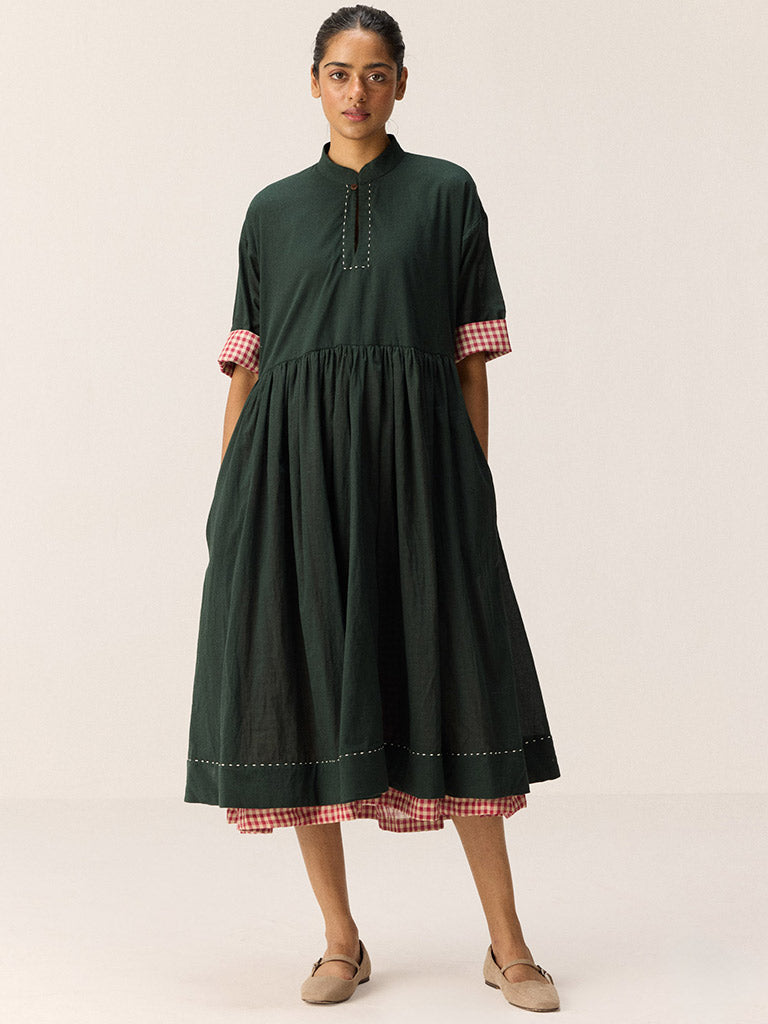 Tangled In Checks Midi Dress DRESSES KHARA KAPAS
