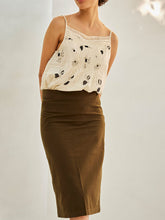 Load image into Gallery viewer, Olive Pencil Skirt BOTTOMS KHARA KAPAS   
