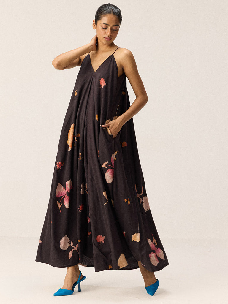 Black Tropicana Maxi Dress DRESSES KHARA KAPAS