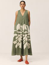 Load image into Gallery viewer, Sage Trail Mul Cotton Jumpsuit JUMPSUITS KHARA KAPAS
