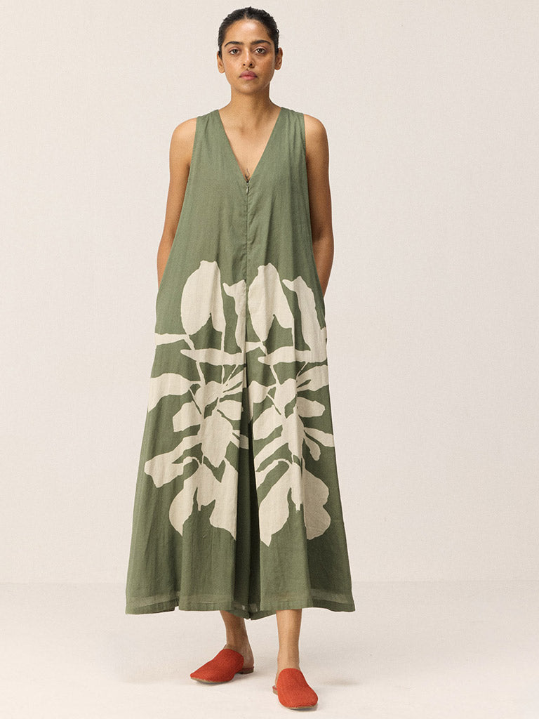Sage Trail Mul Cotton Jumpsuit JUMPSUITS KHARA KAPAS