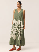 Load image into Gallery viewer, Sage Trail Mul Cotton Jumpsuit JUMPSUITS KHARA KAPAS
