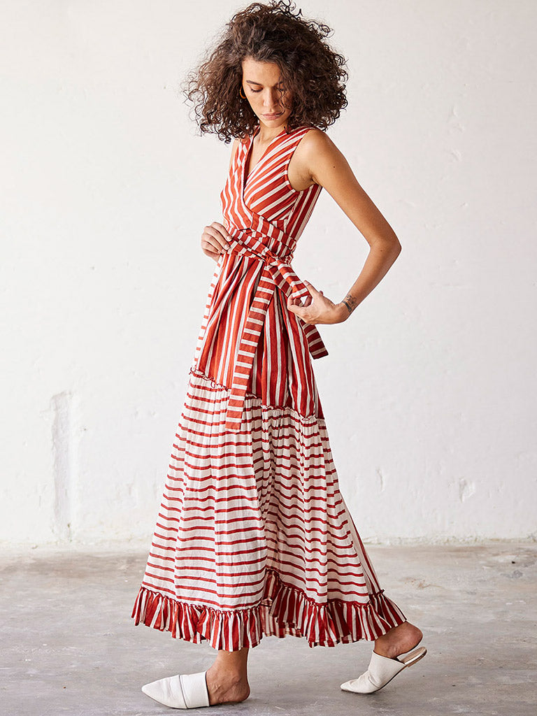 Pool Party Dress | Womens Striped Maxi Dress | Khara Kapas | IKKIVI Pool Party Dress | Womens Striped Maxi Dress | Khara Kapas | IKKIVI