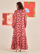 Rose Scarlet Ruffle Dress DRESSES Khajoor