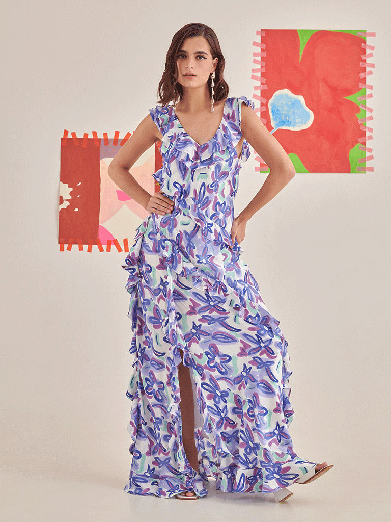Dream Ruffled Maxi Dress DRESSES Khajoor