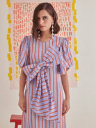 Big Bow Striper Dress DRESSES Khajoor