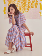 Big Bow Striper Dress DRESSES Khajoor