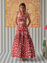 Load image into Gallery viewer, Rose Scarlet Skirt Co-ord Set SETS Khajoor
