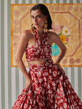 Load image into Gallery viewer, Rose Scarlet Skirt Co-ord Set SETS Khajoor
