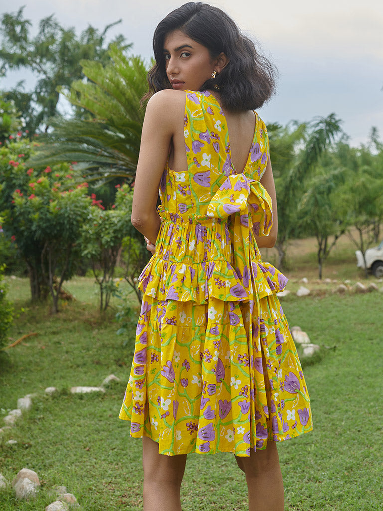 Le Lemon Fleur Babydoll Dress DRESSES Khajoor   