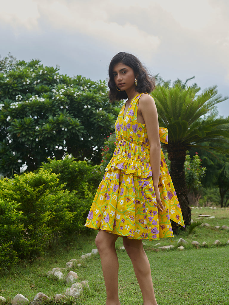 Le Lemon Fleur Babydoll Dress DRESSES Khajoor   