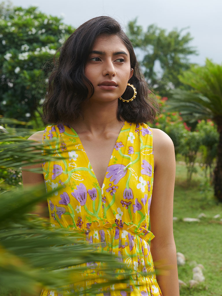 Le Lemon Fleur Babydoll Dress DRESSES Khajoor   