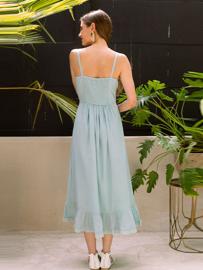 Aqua Cottage Dress DRESSES Em and Shi   