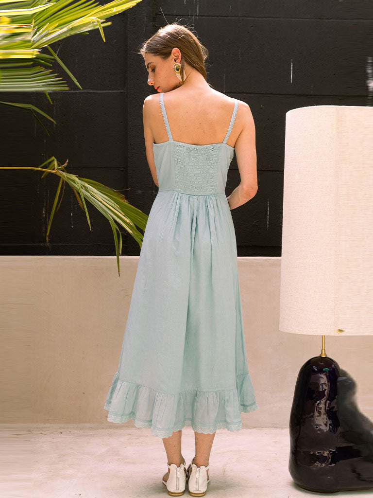 Aqua Cottage Dress DRESSES Em and Shi   