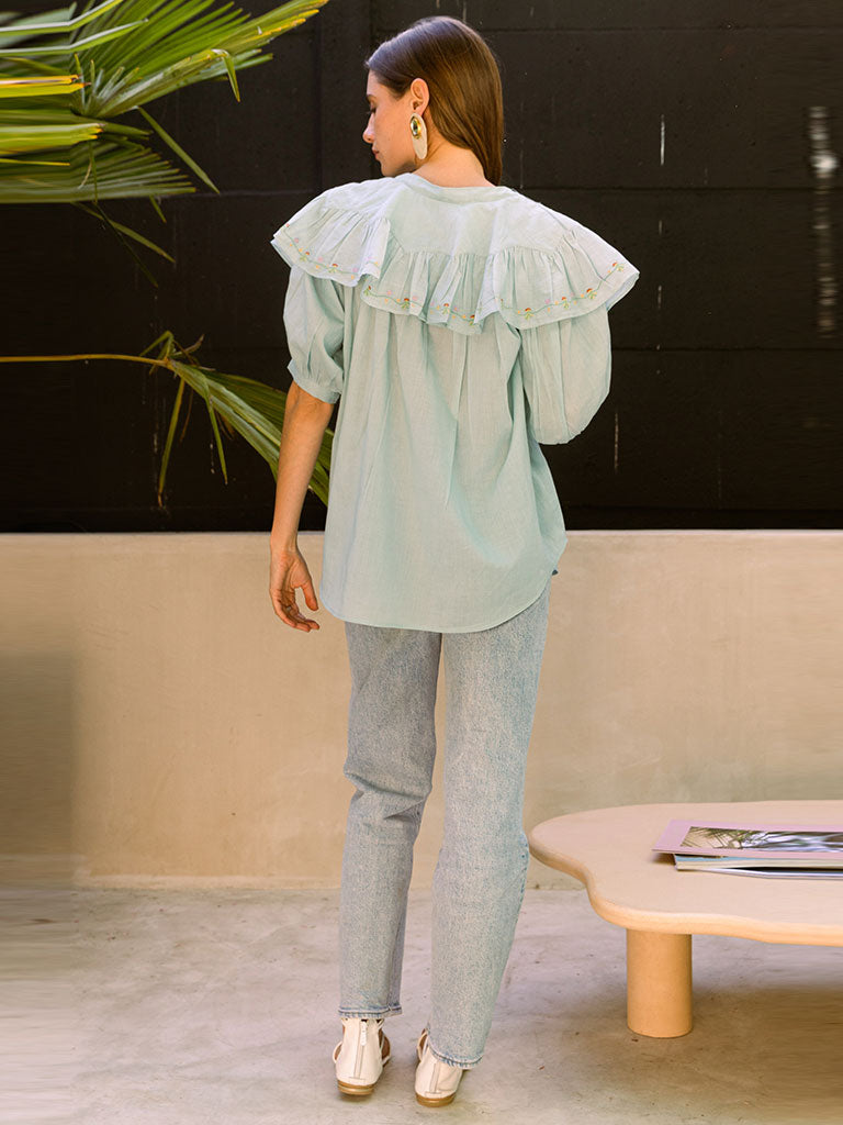 Aqua Cottage Top TOPS Em and Shi   