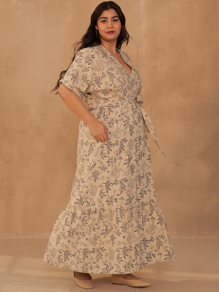 Leafy Bloom Maxi Dress DRESSES SUI   