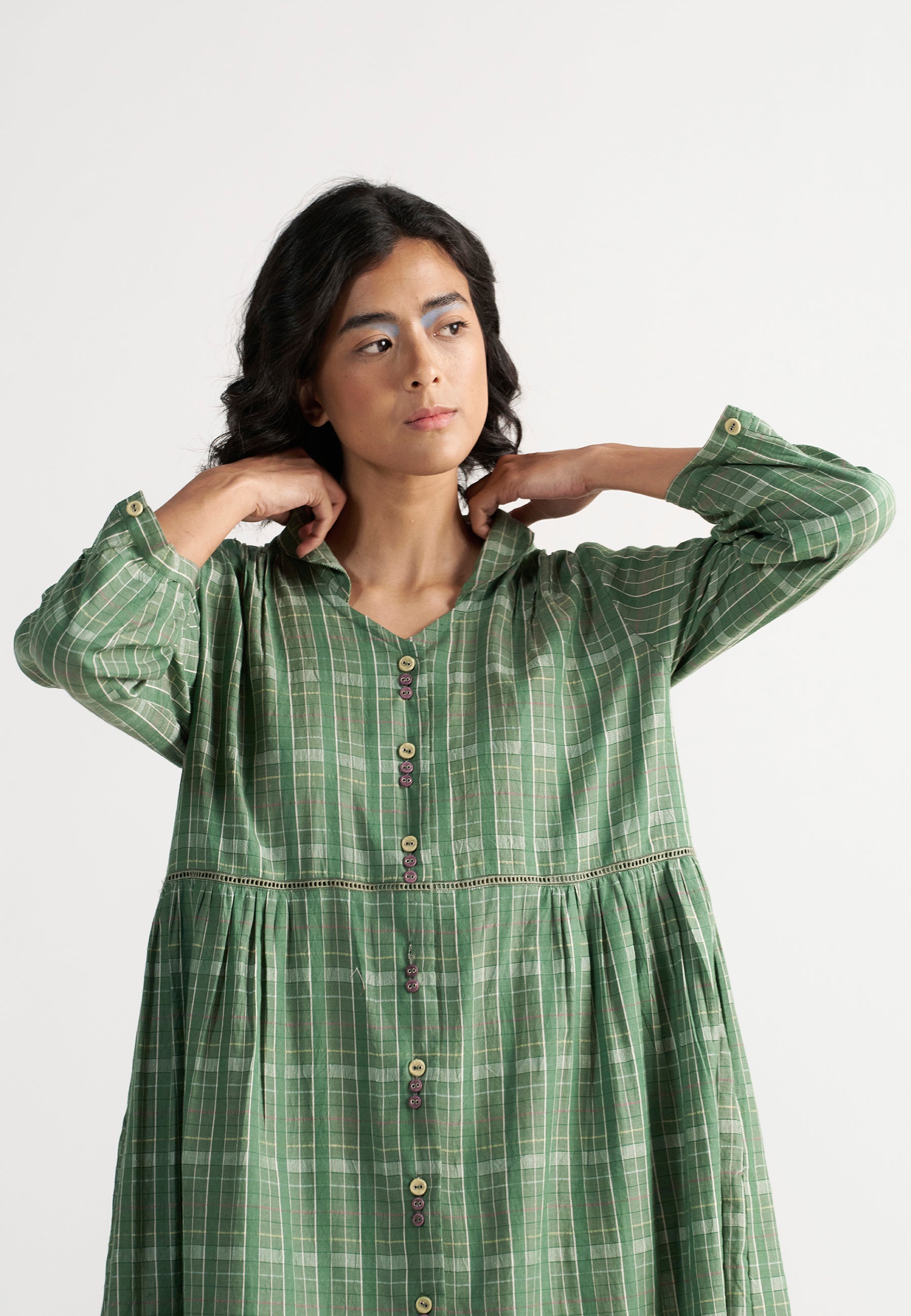 Table For Two Garden Green Dress DRESSES IKKIVI