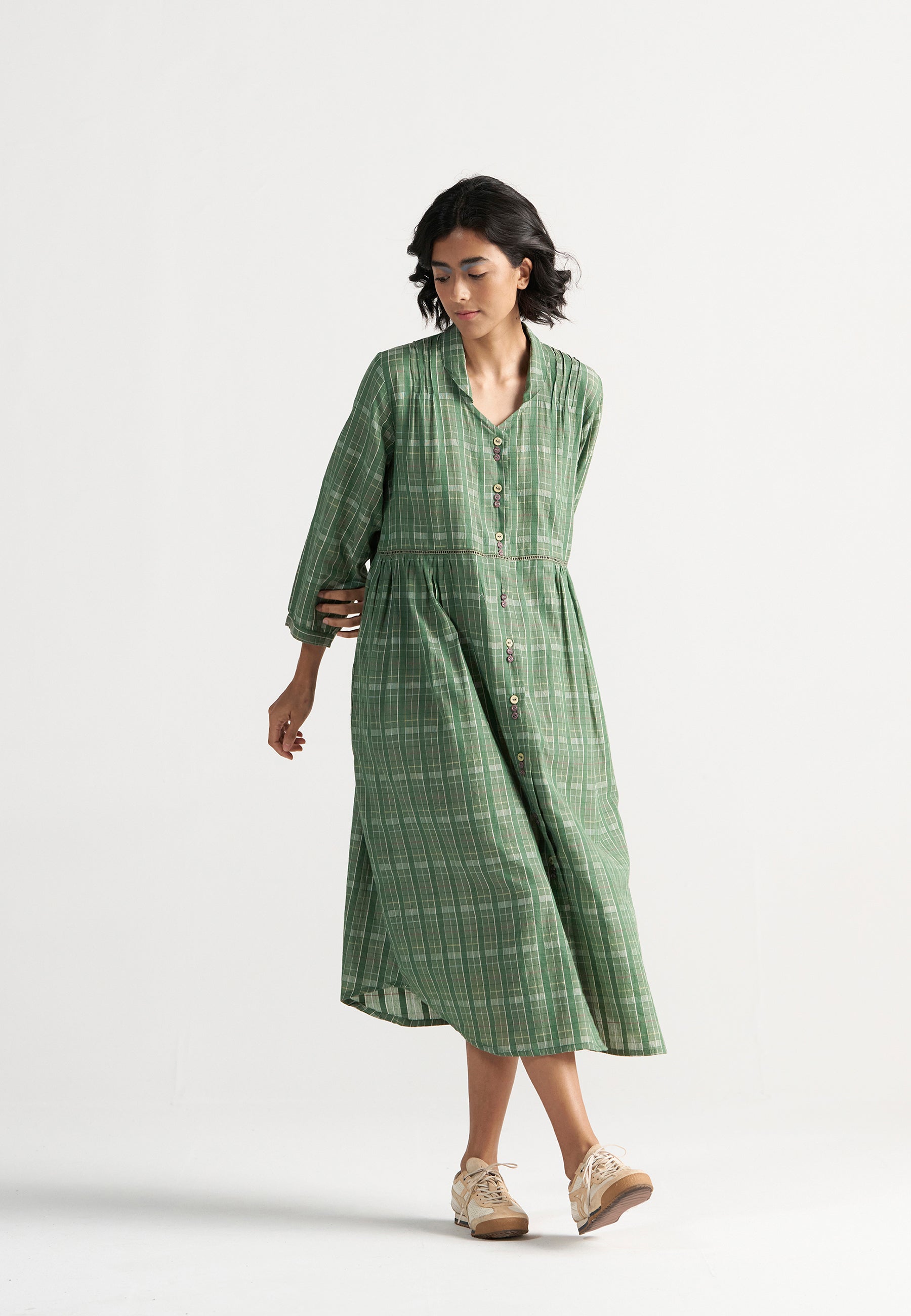 Table For Two Garden Green Dress DRESSES IKKIVI