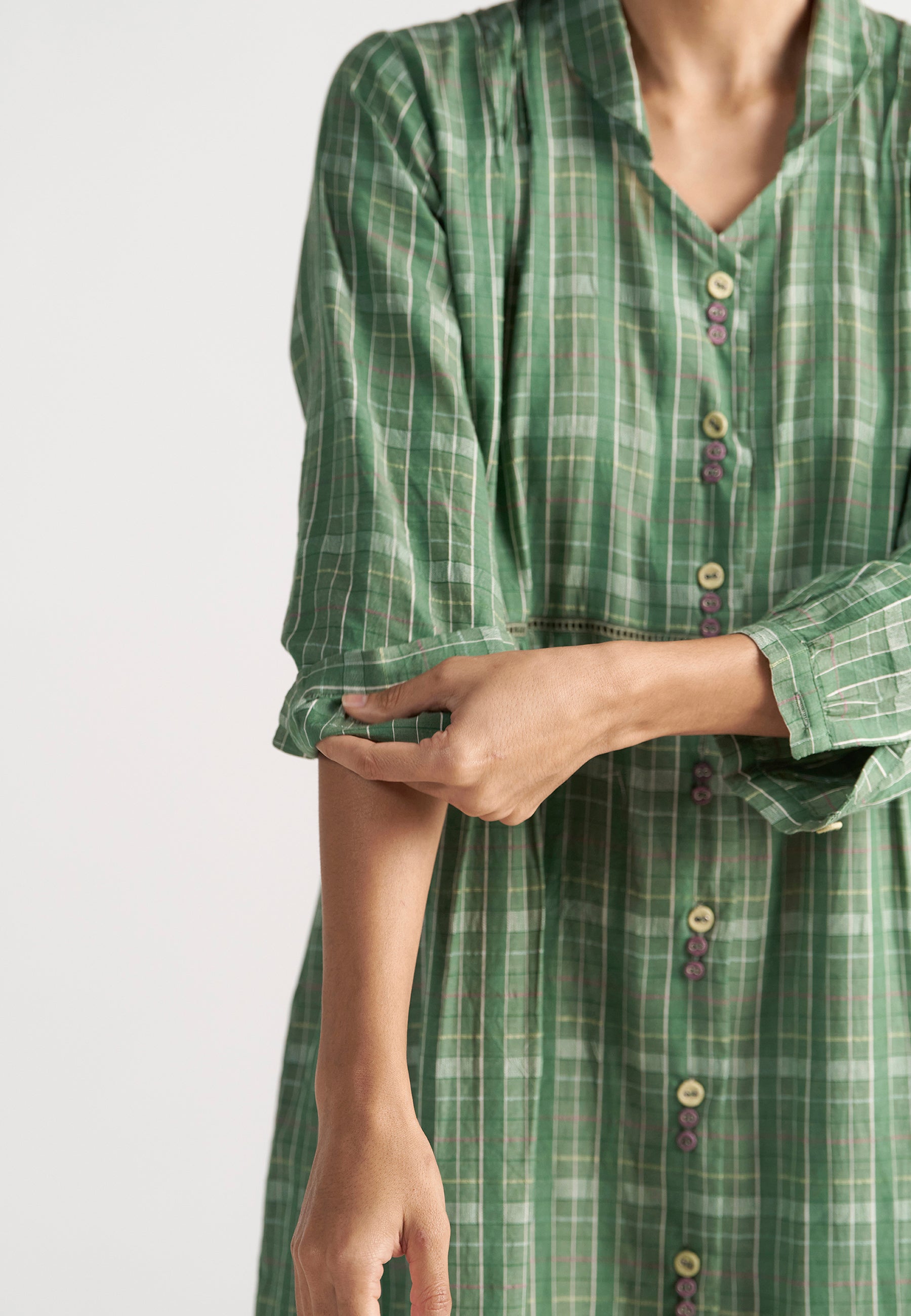 Table For Two Garden Green Dress DRESSES IKKIVI