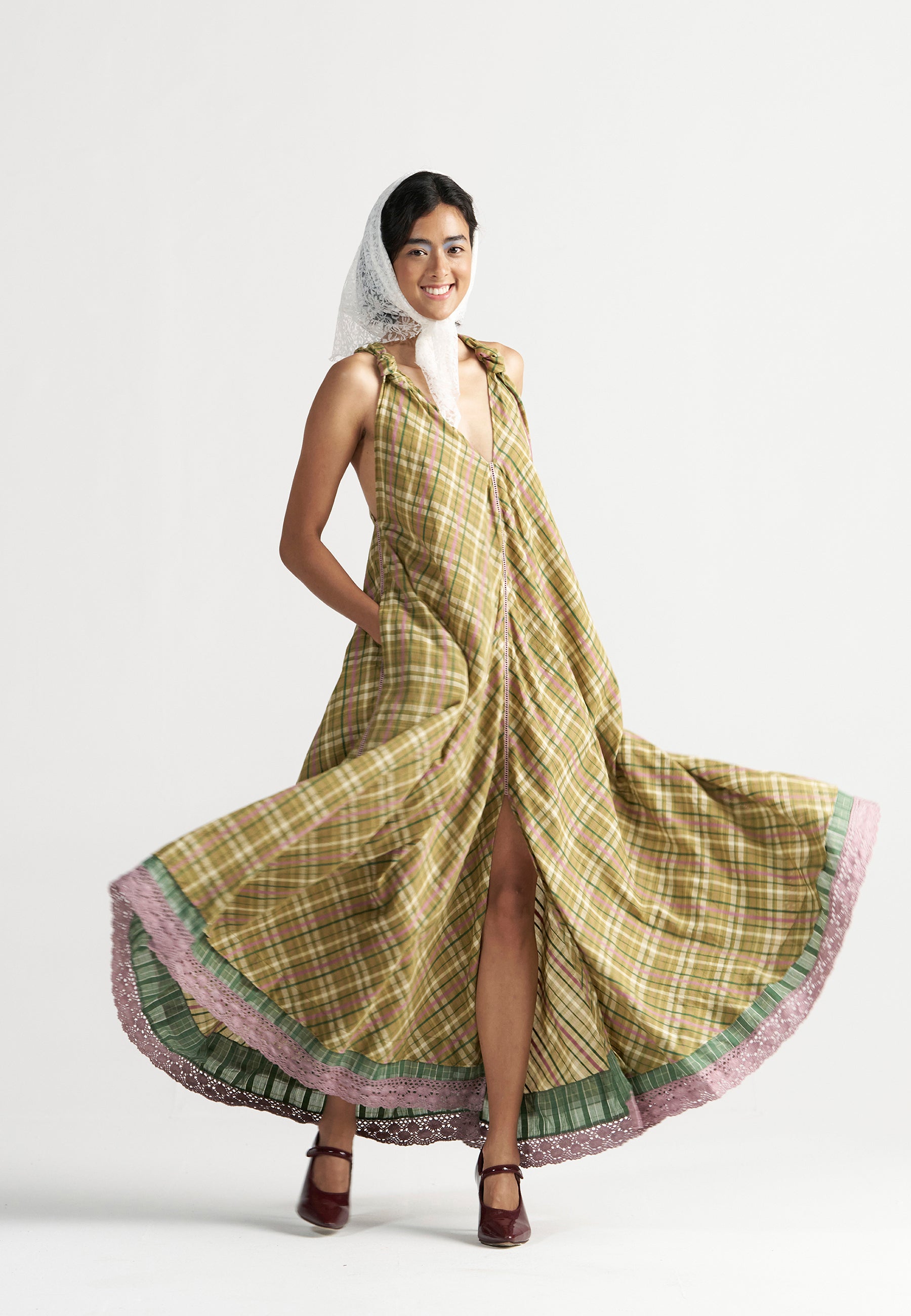 Madeleine Picnic Yellow Maxi Dress DRESSES IKKIVI