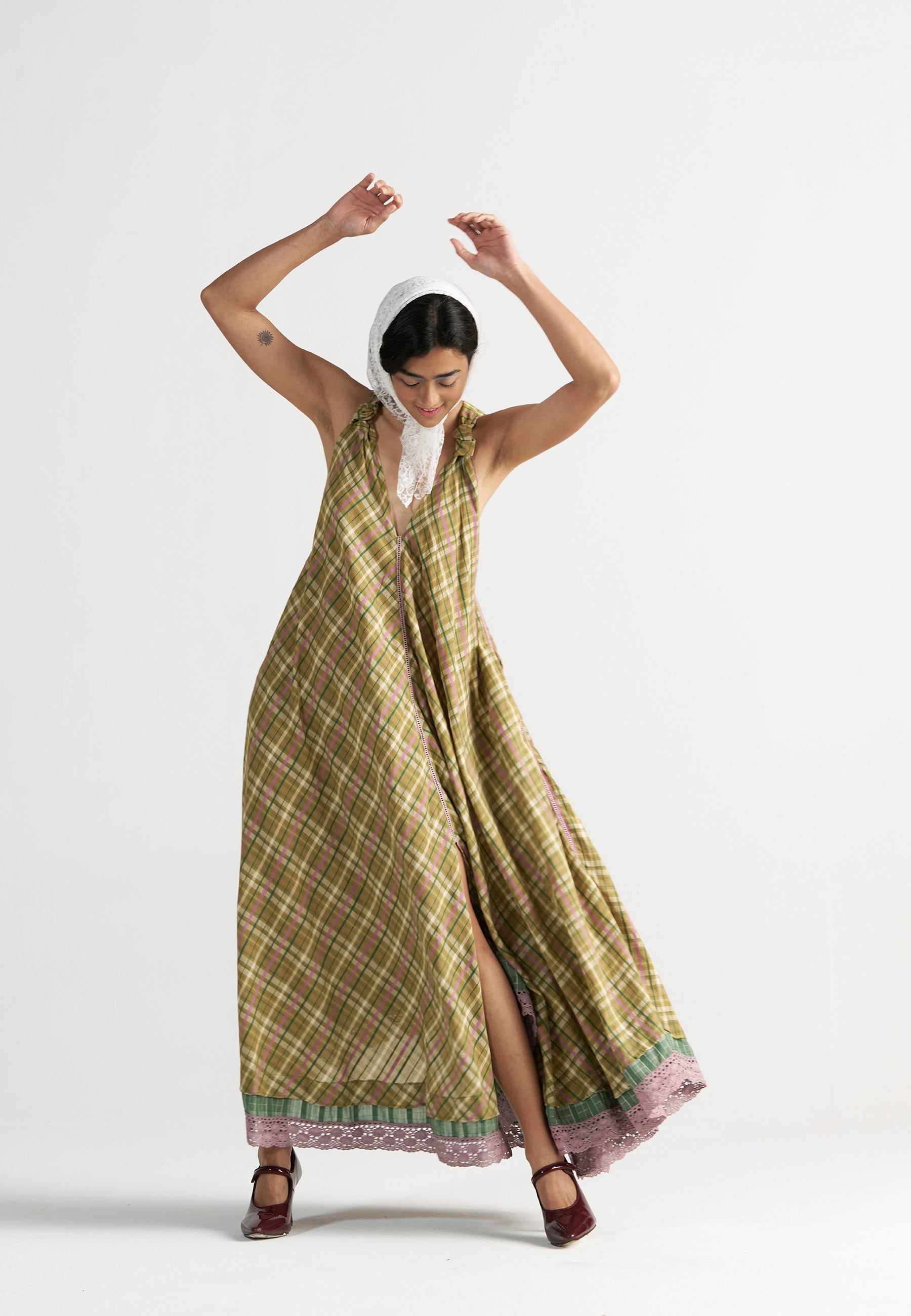 Madeleine Picnic Yellow Maxi Dress DRESSES IKKIVI