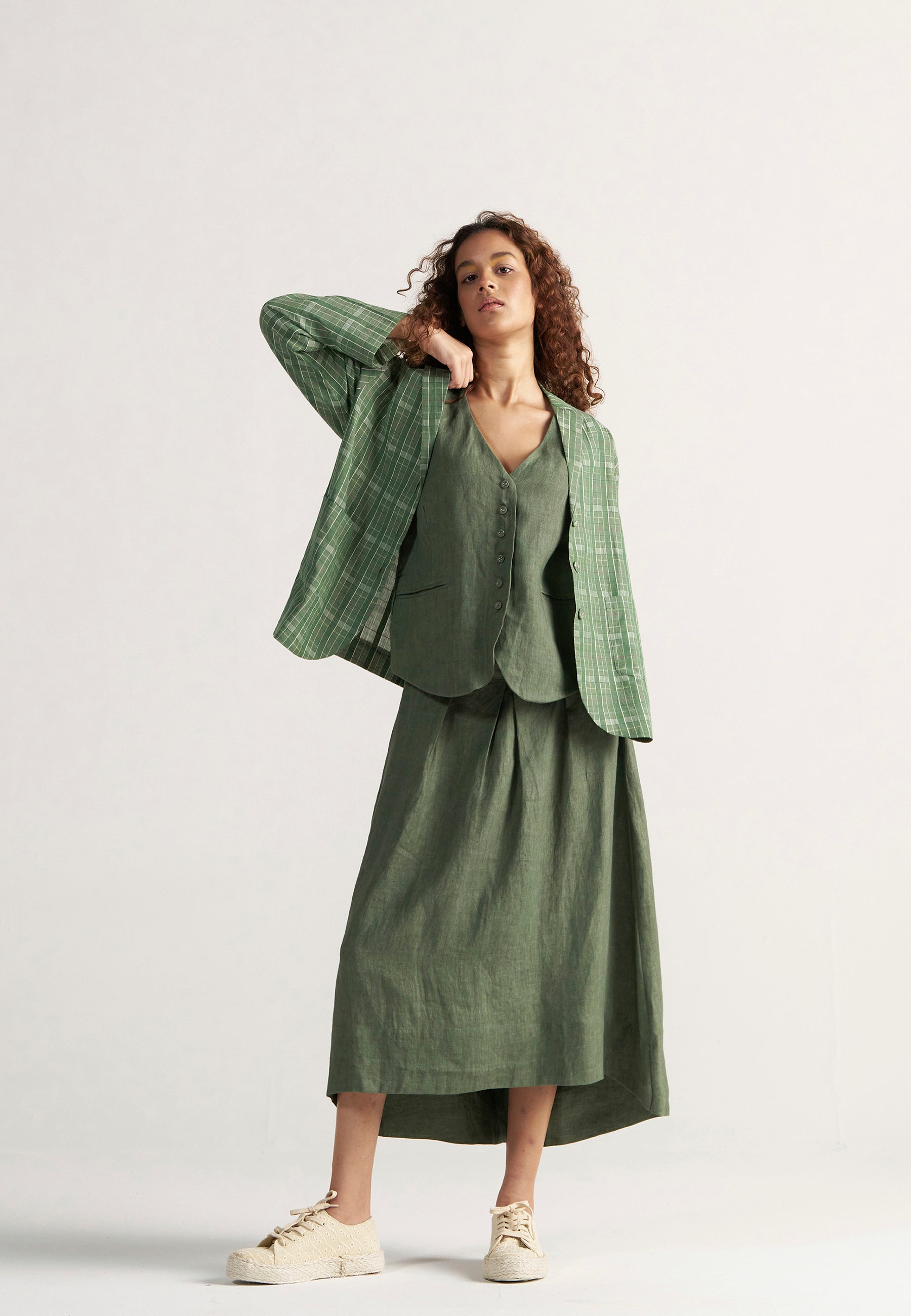 Tea Room Garden Green Blazer JACKETS IKKIVI
