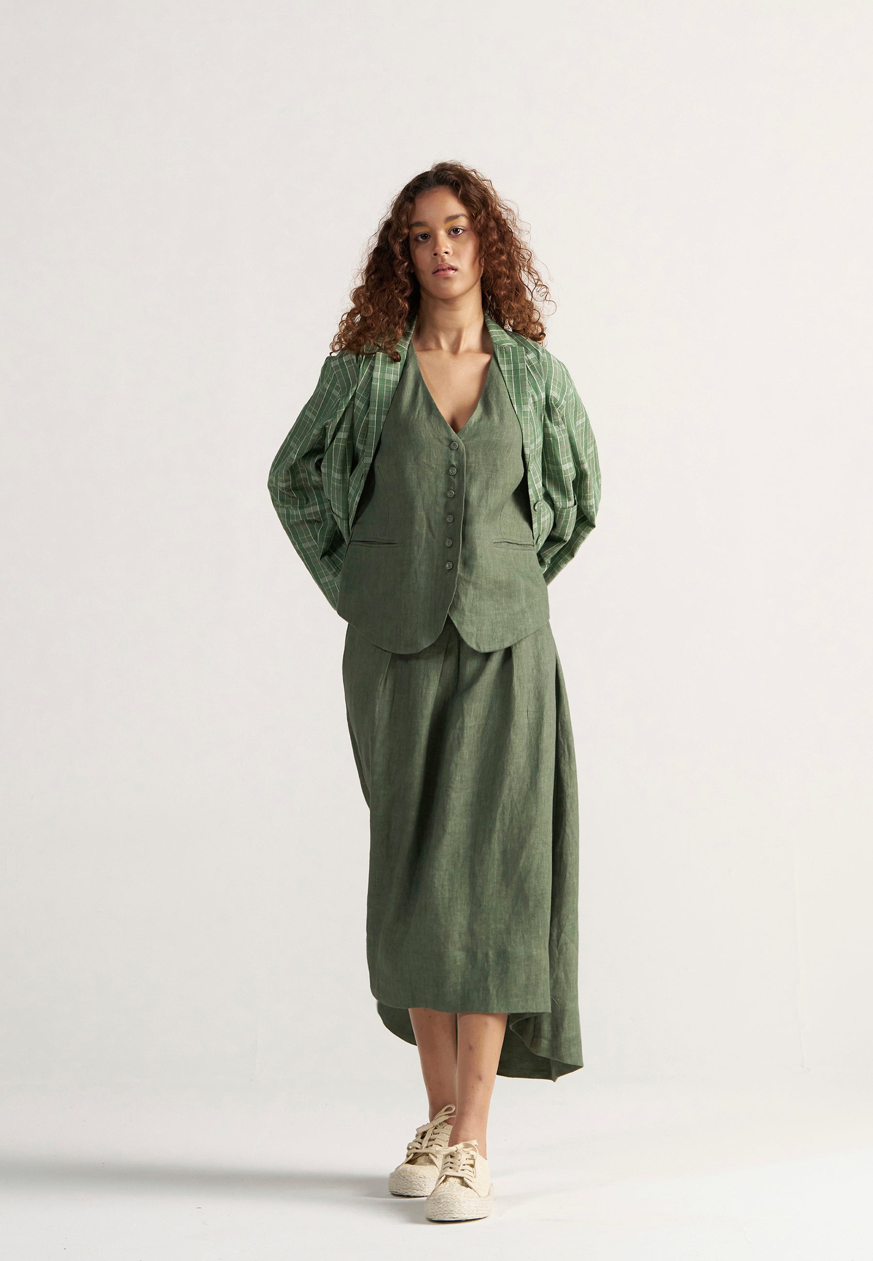 Tea Room Garden Green Blazer JACKETS IKKIVI