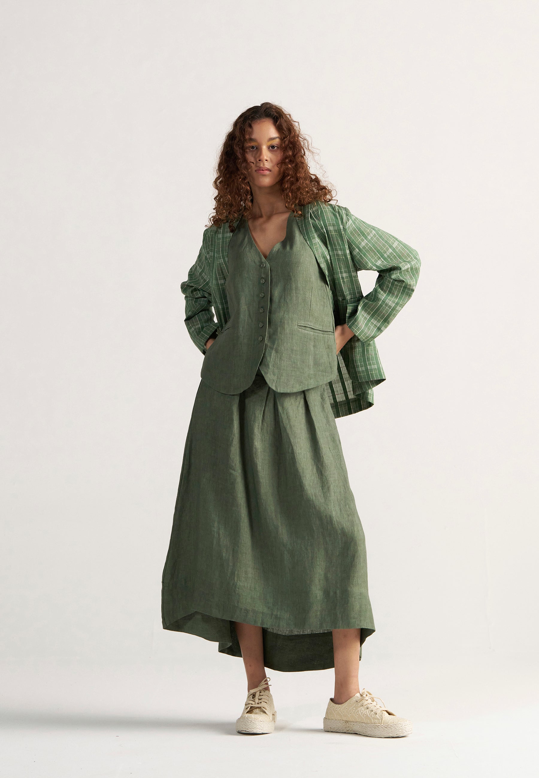 Tea Room Garden Green Blazer JACKETS IKKIVI
