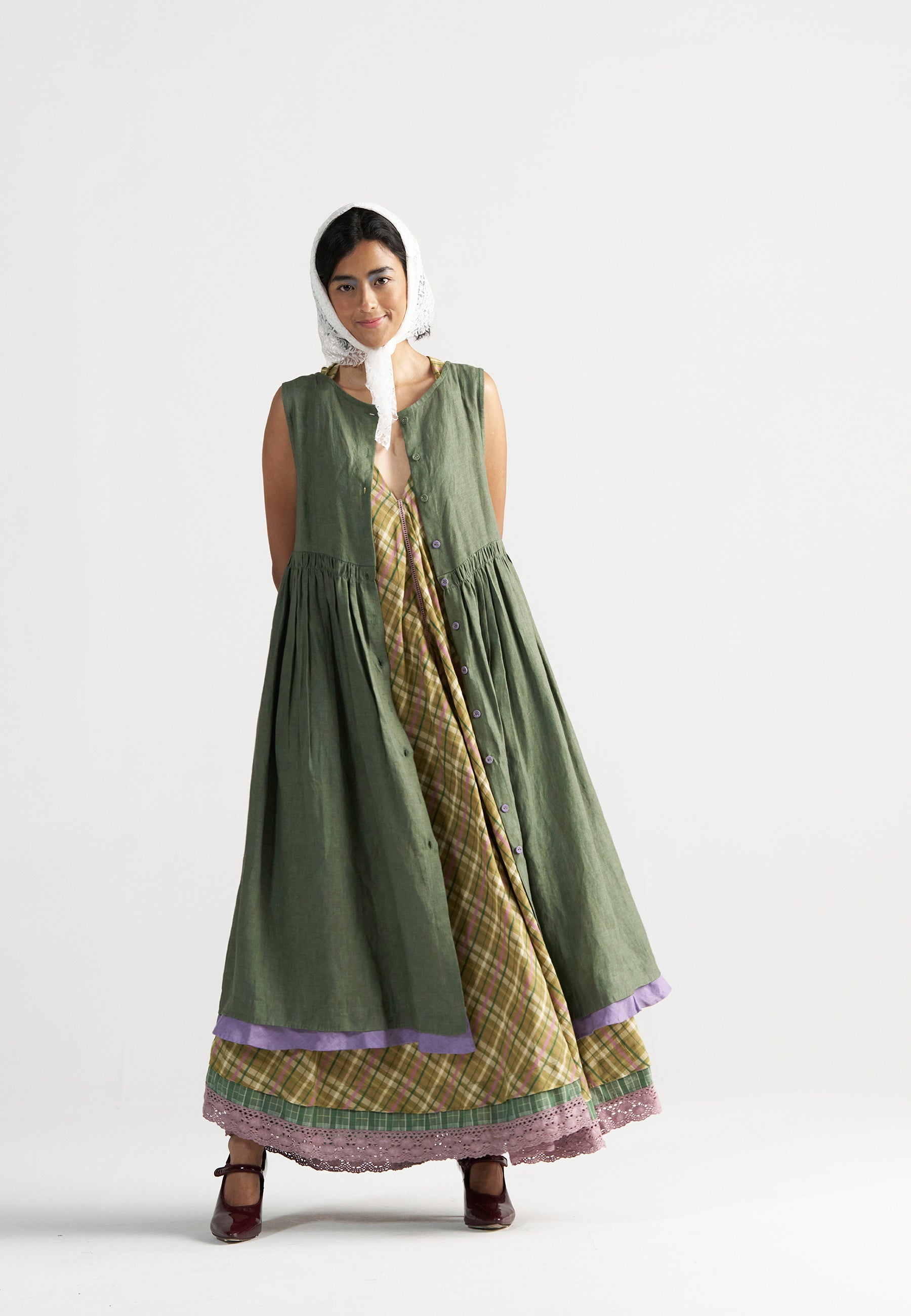 Simply Her Green Sage Dress | Womens Midi Linen Dress | IKKIVI Simply Her Green Sage Dress | Womens Midi Linen Dress | IKKIVI