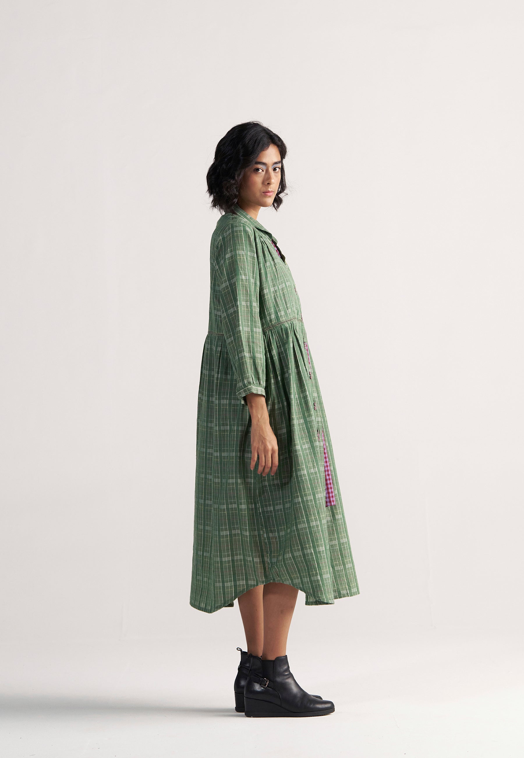 Table For Two Garden Green Dress DRESSES IKKIVI