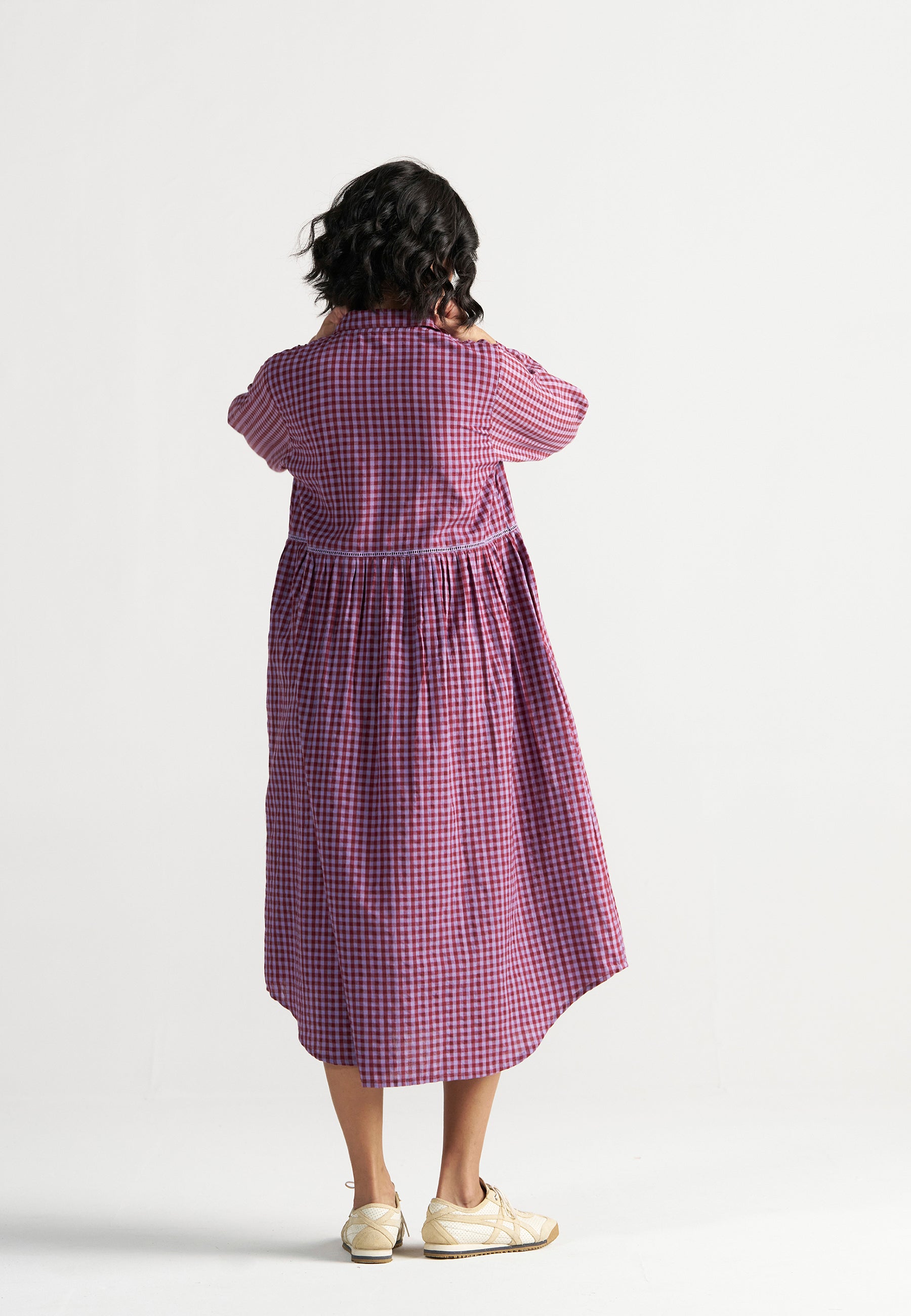 Table For Two Tea Plum Dress DRESSES IKKIVI