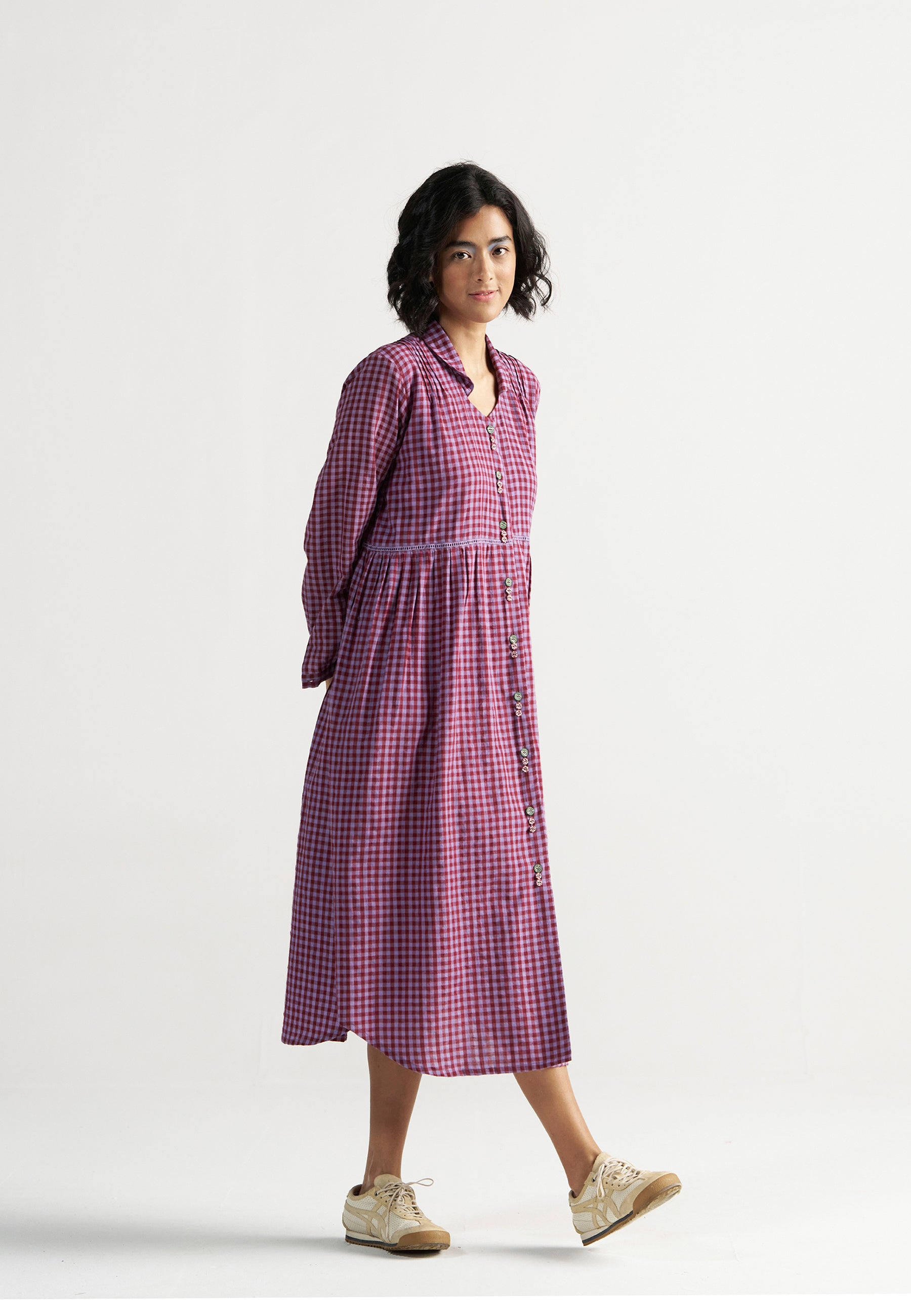 Table For Two Tea Plum Dress DRESSES IKKIVI