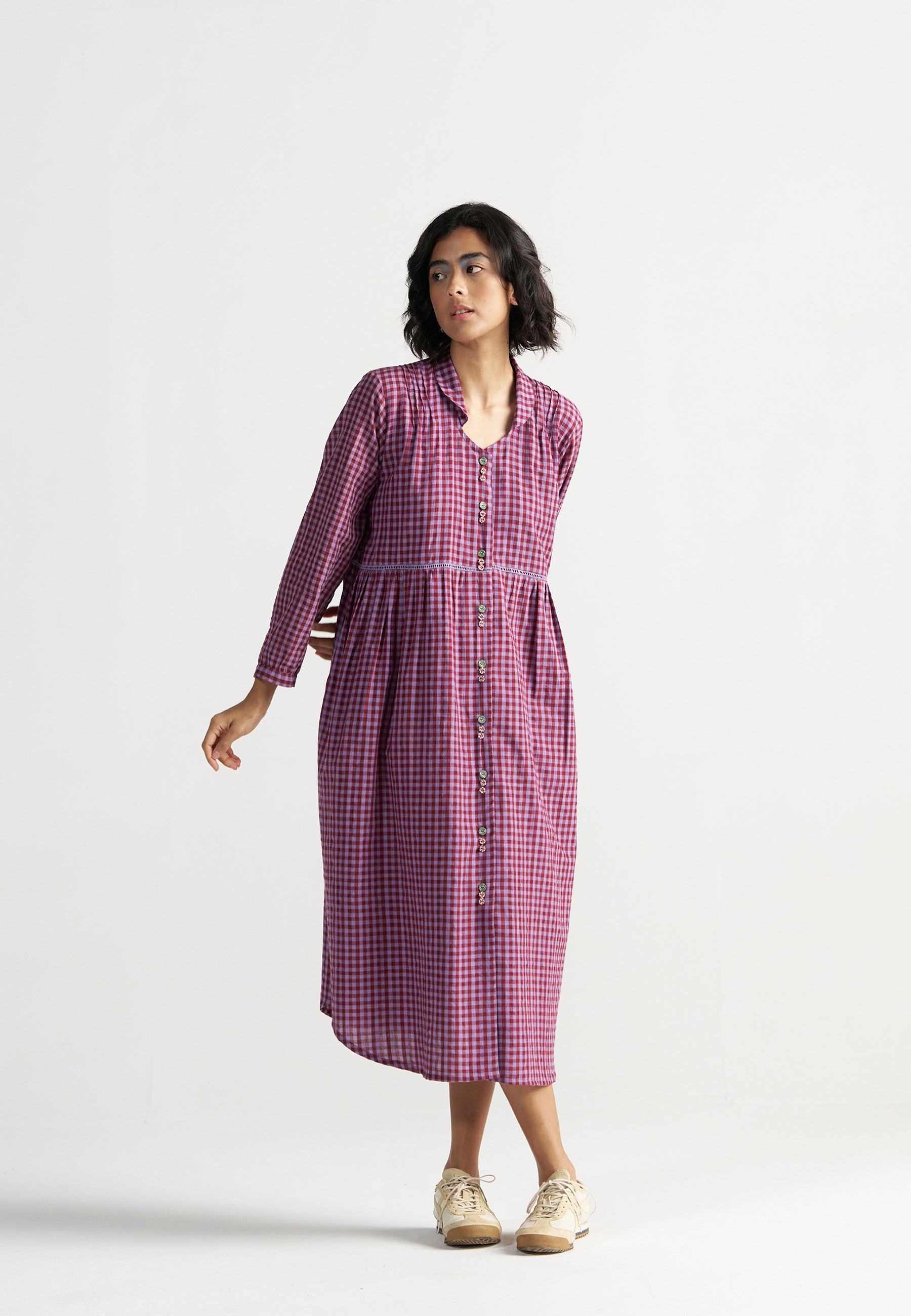 Table For Two Tea Plum Dress DRESSES IKKIVI