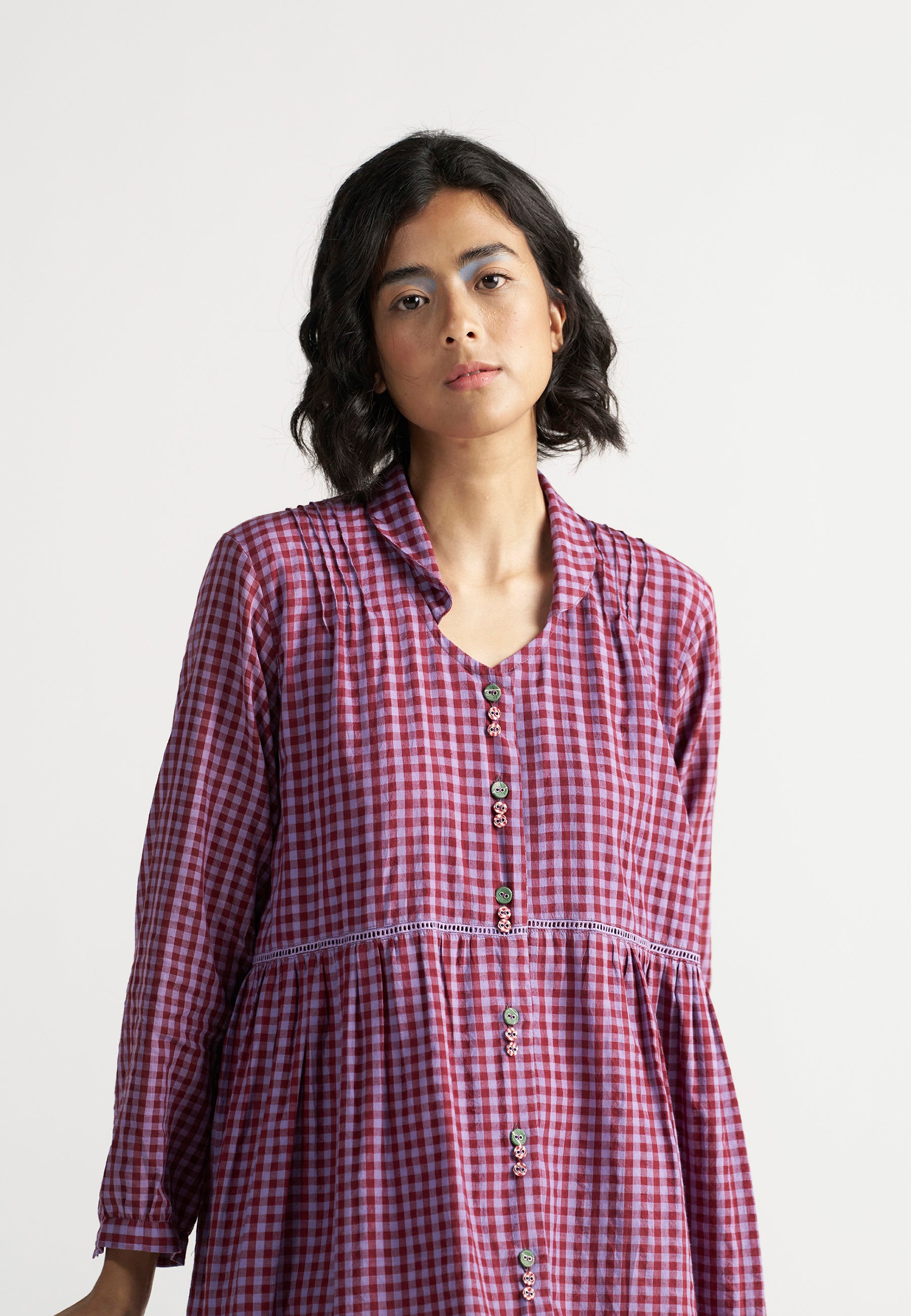 Table For Two Tea Plum Dress DRESSES IKKIVI