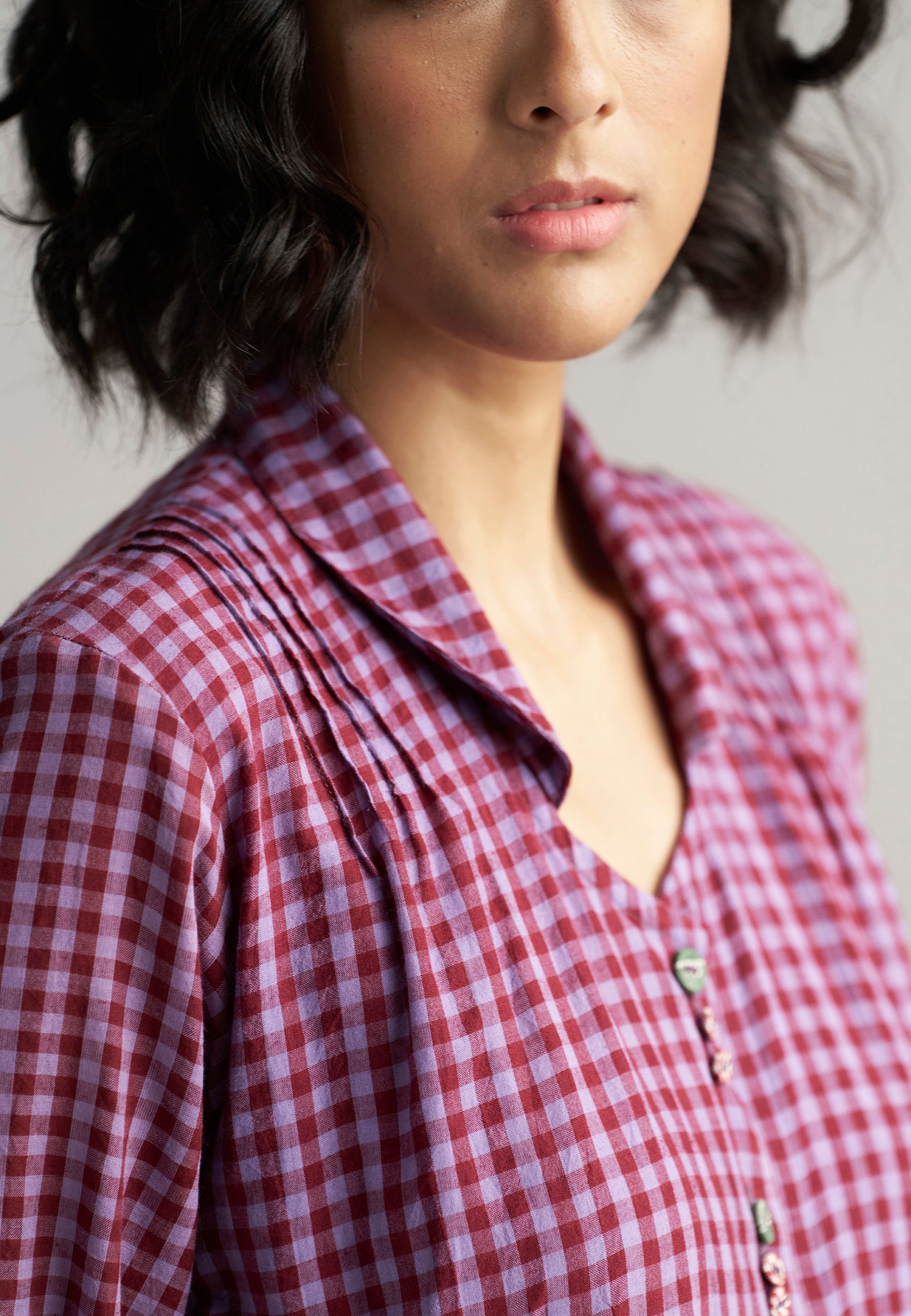 Table For Two Tea Plum Dress DRESSES IKKIVI