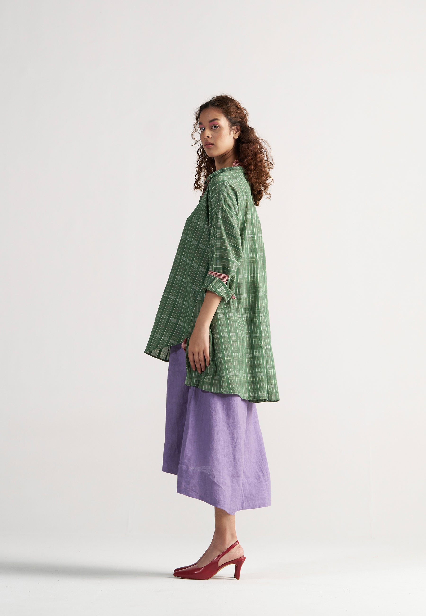 Checkmate Green Checkered Shirt TOPS IKKIVI