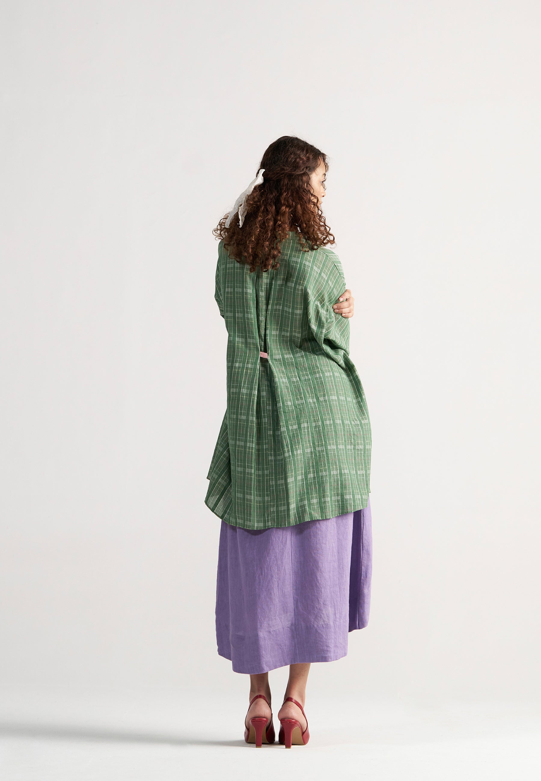 Checkmate Green Checkered Shirt TOPS IKKIVI