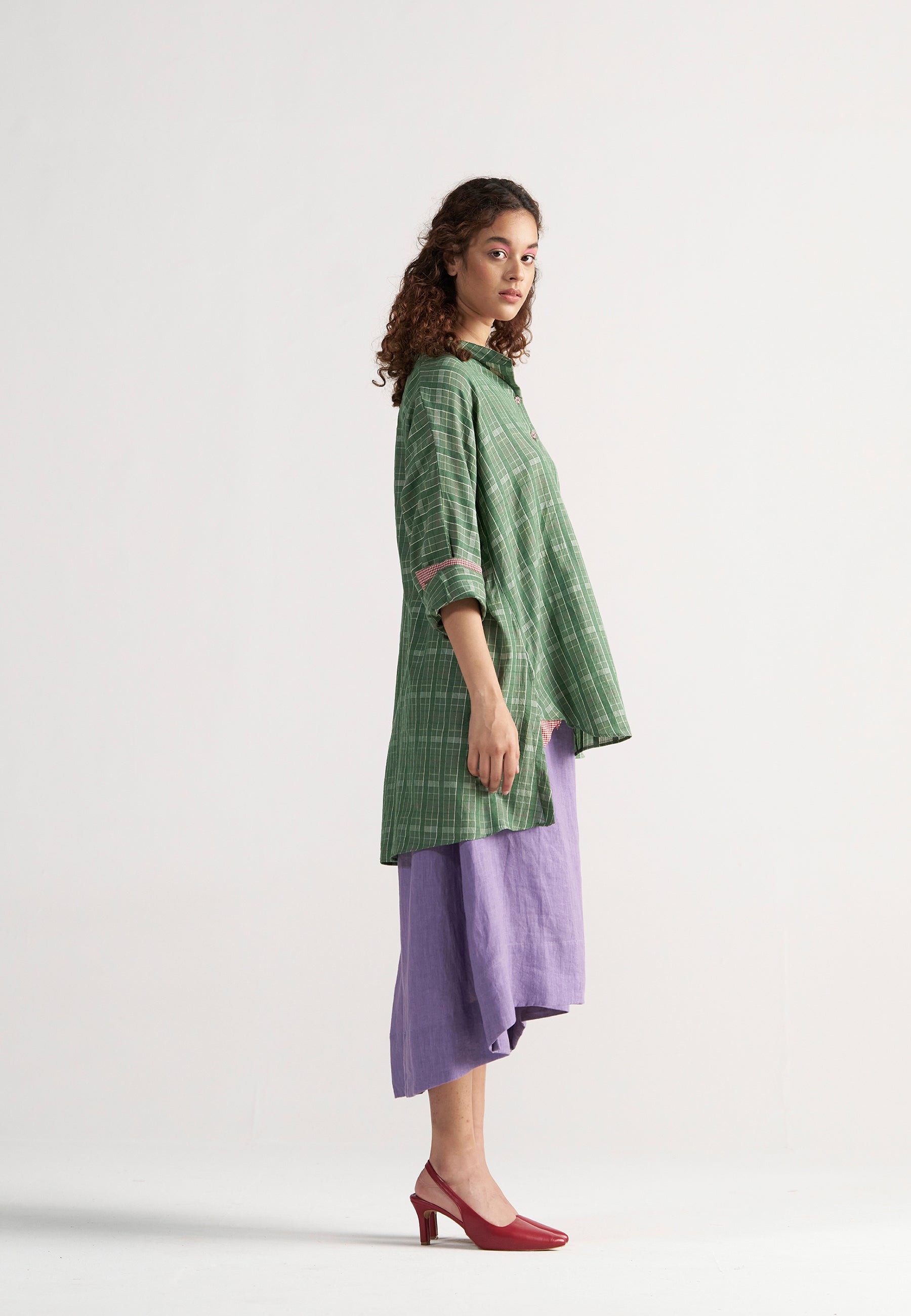 Checkmate Green Checkered Shirt TOPS IKKIVI