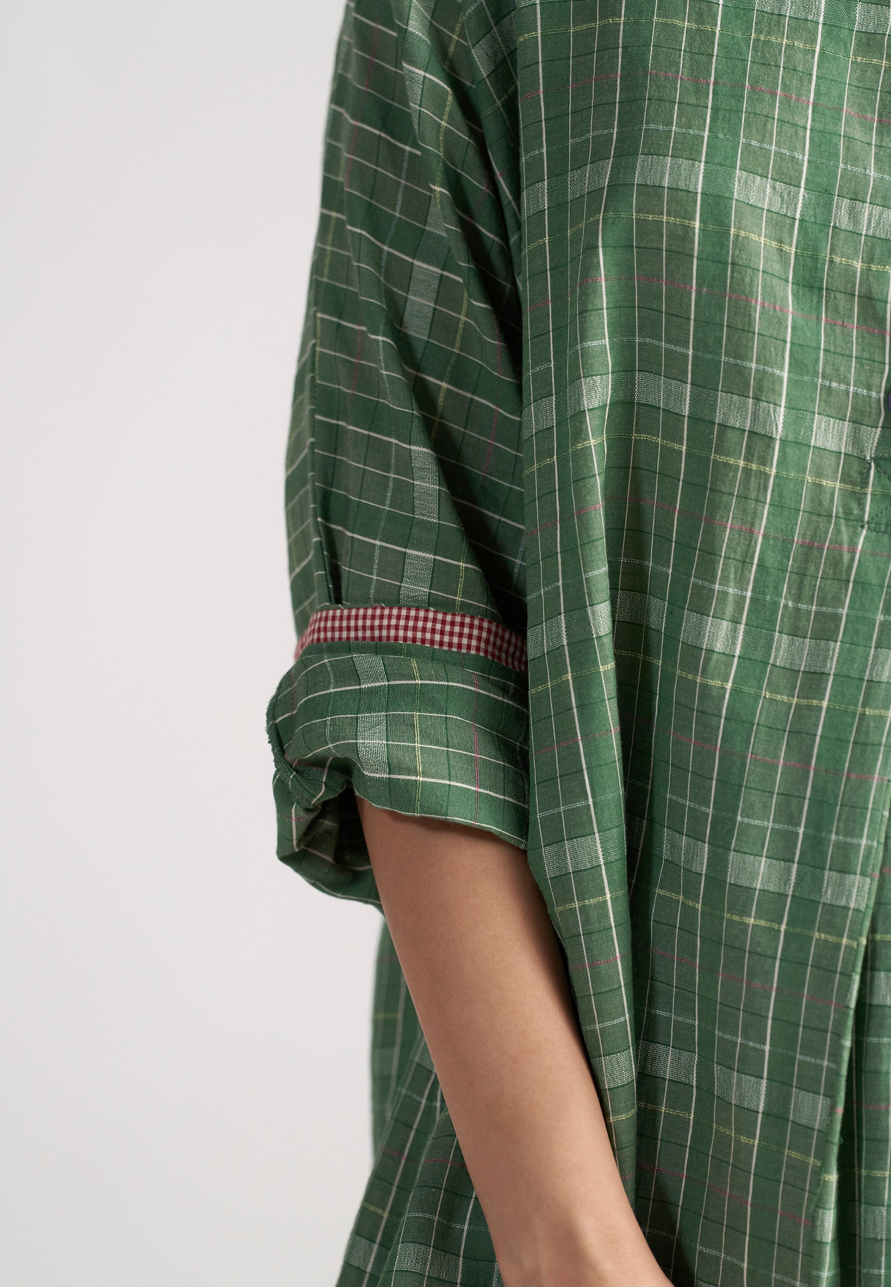 Checkmate Green Checkered Shirt TOPS IKKIVI