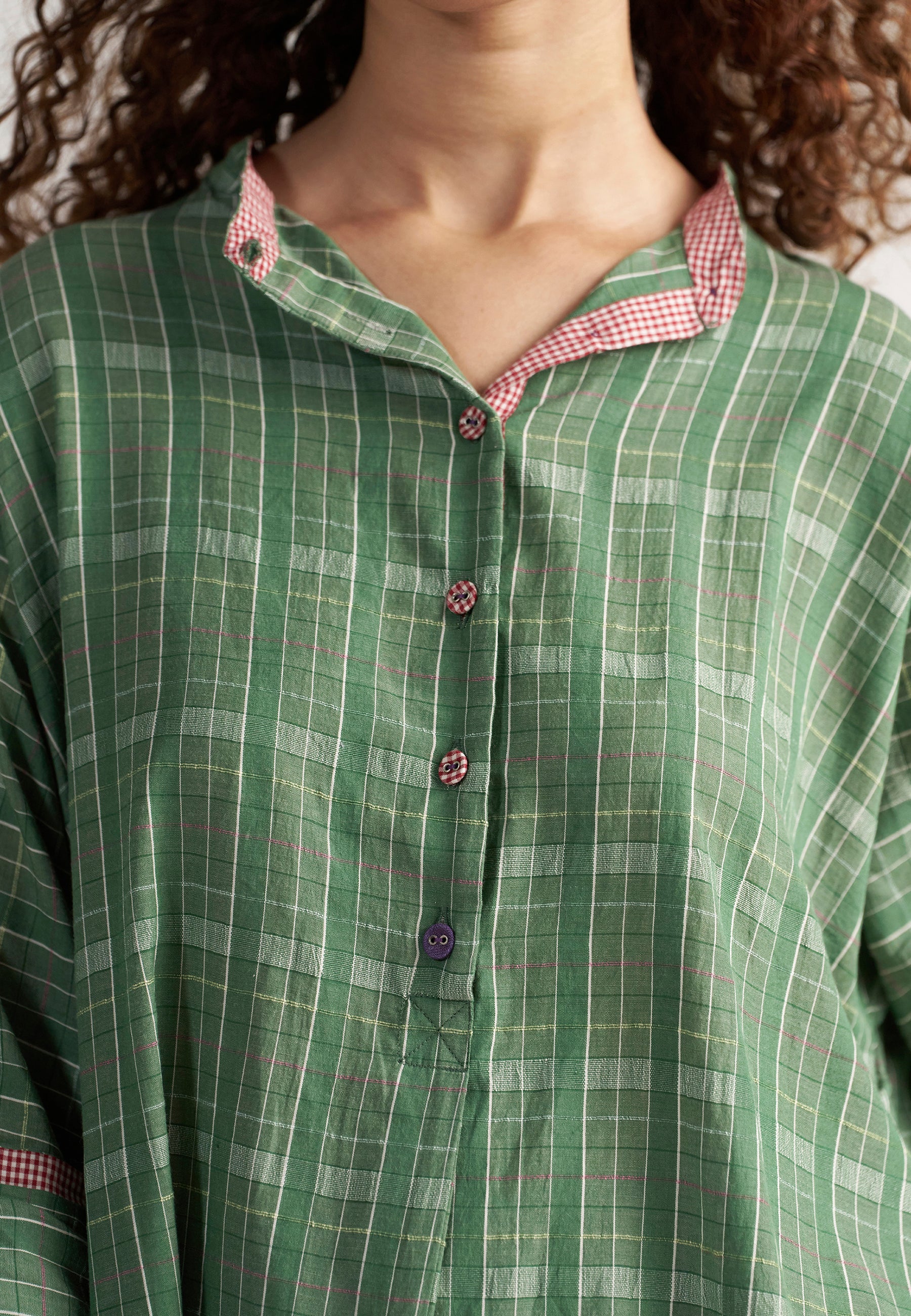 Checkmate Green Checkered Shirt TOPS IKKIVI