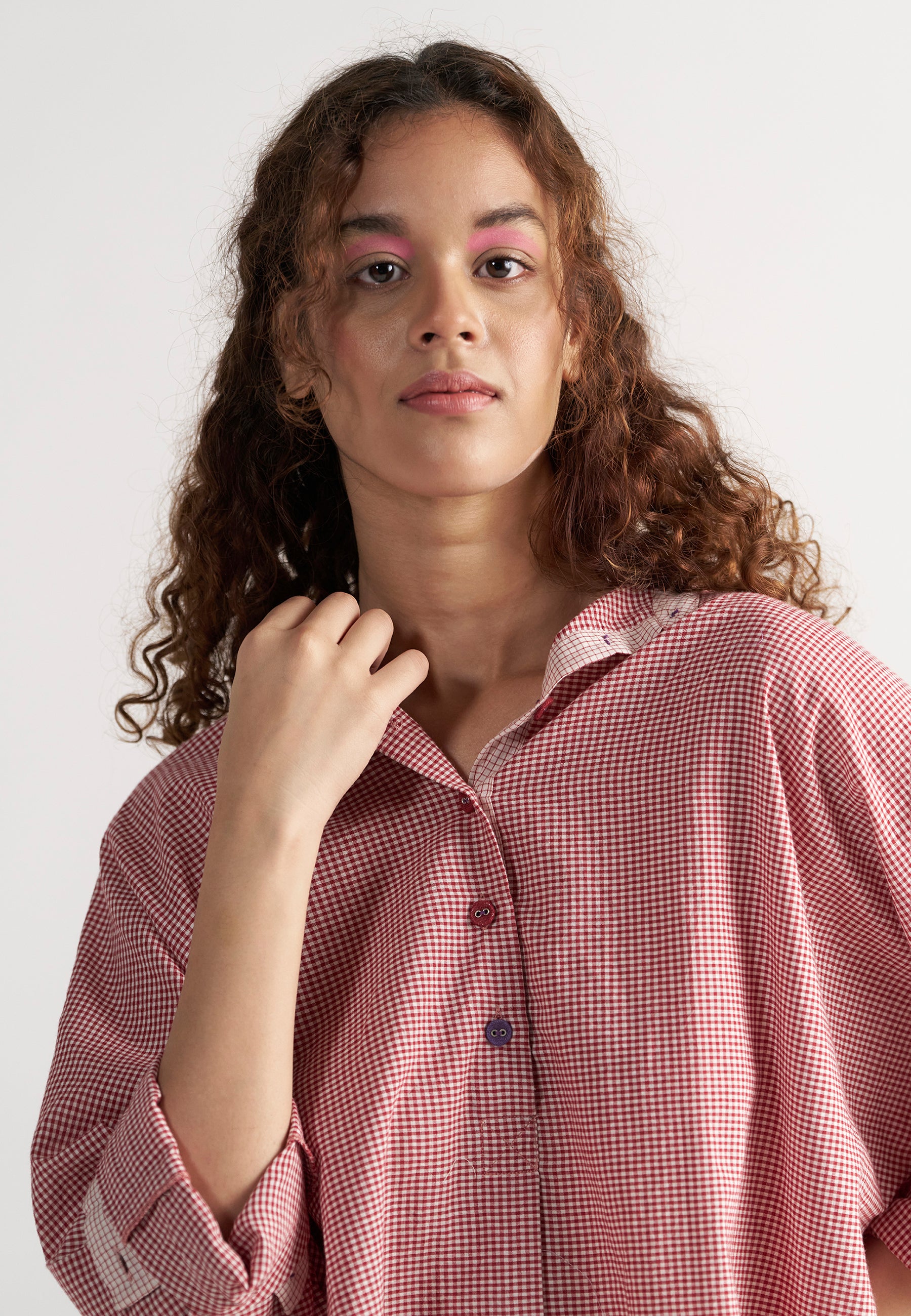 Checkmate Retro Red Checkered Shirt TOPS IKKIVI