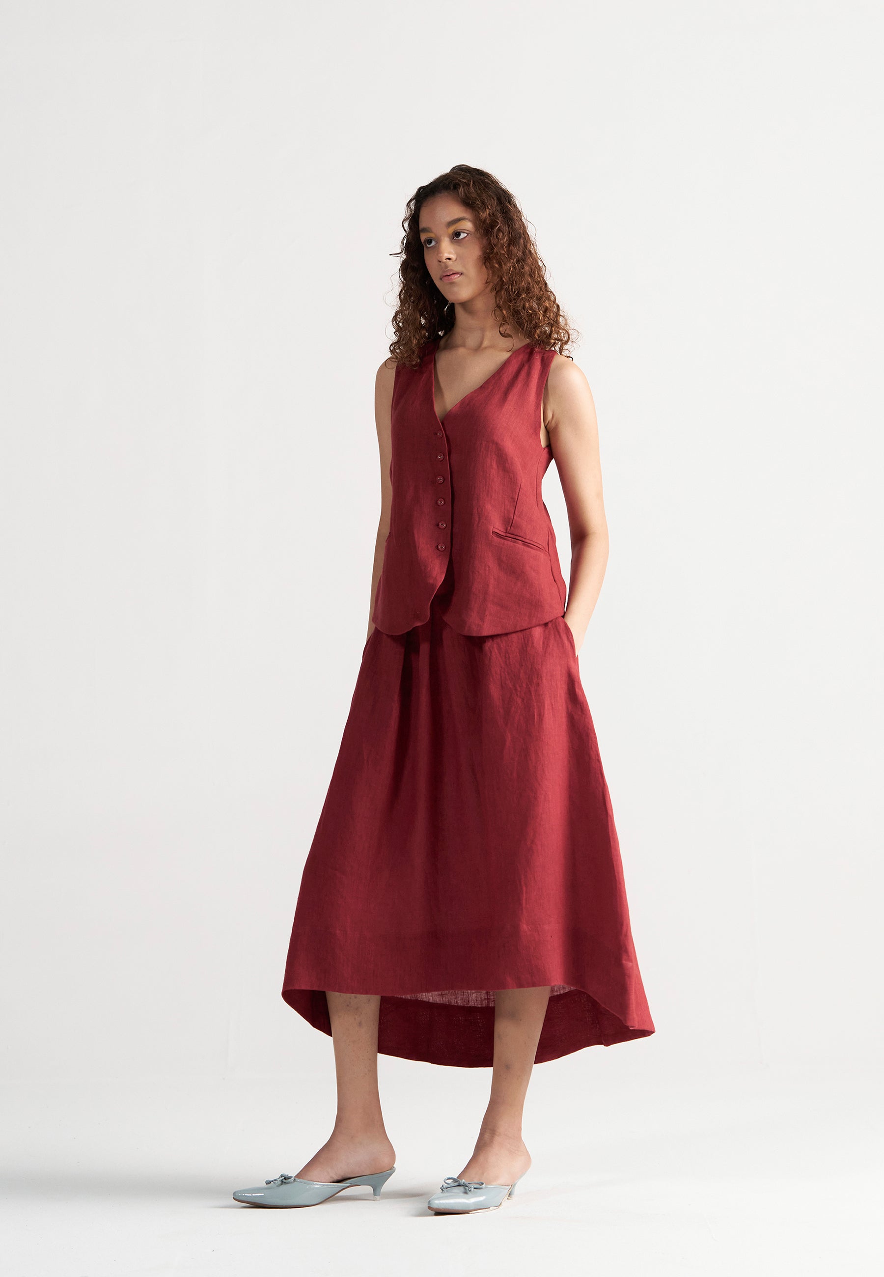 Afternoon Affair Crimson Co-ord Set SETS IKKIVI