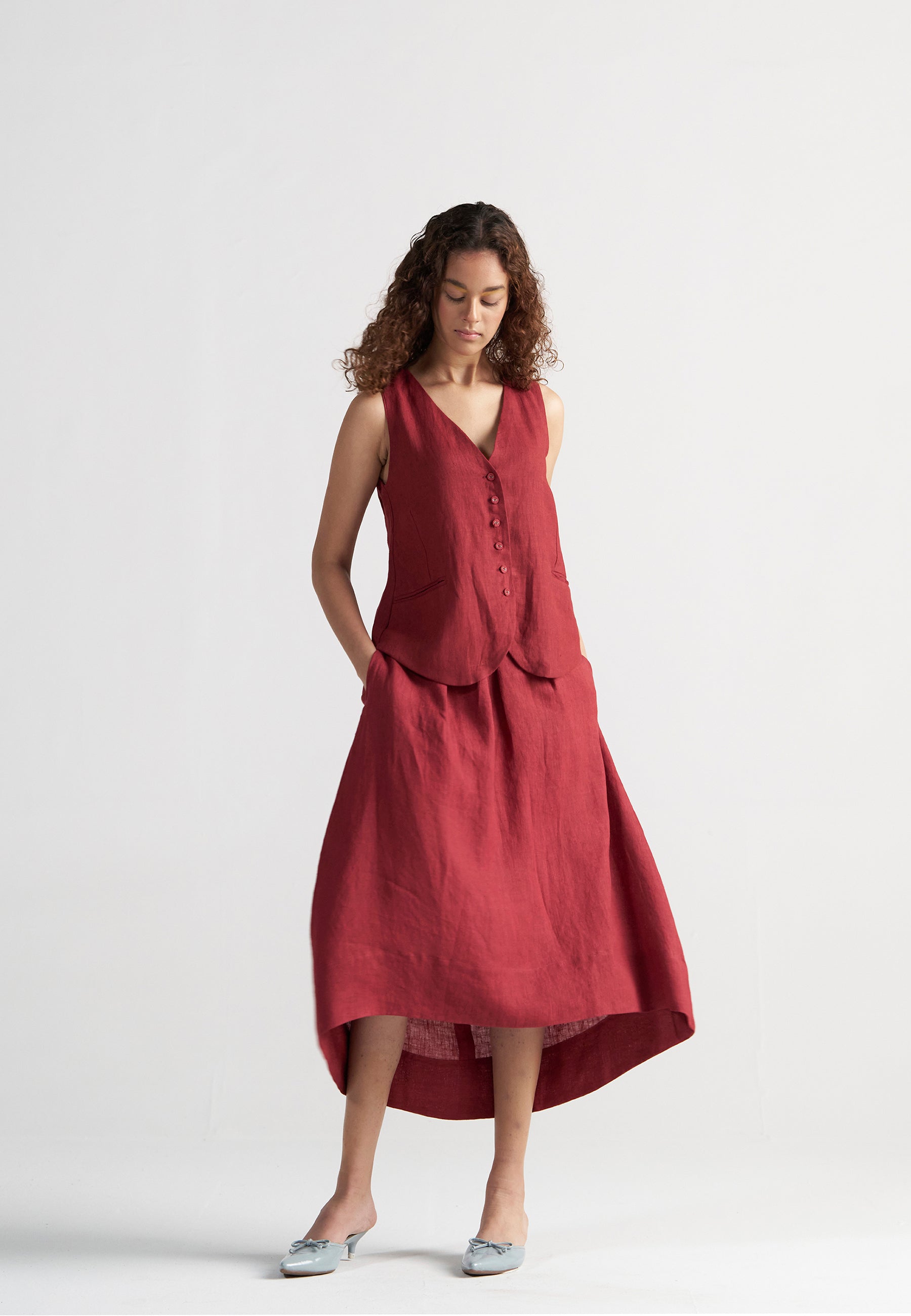 Afternoon Affair Crimson Co-ord Set SETS IKKIVI