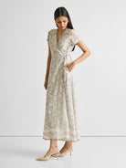 Blue Floral Maxi Wrap Dress DRESSES Reistor   