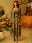 Olive Blazer and Skirt Set SETS Em and Shi