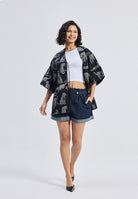 Overiszed Front Tie Animal Print Shirt TOPS Reistor