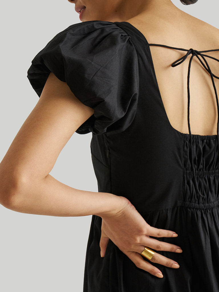 Puff Sleeve Tiered Maxi Dress DRESSES Reistor   