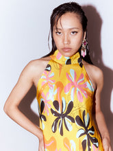 Load image into Gallery viewer, Yellow Dahlia Halter Dress DRESSES IKKIVI   
