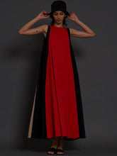 Load image into Gallery viewer, Red Colour Block Dress DRESSES Mati   
